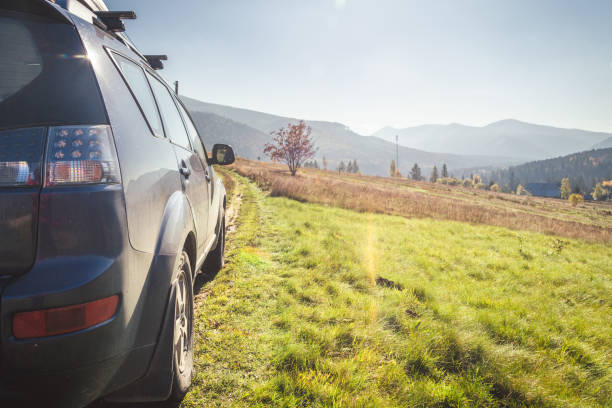 istock car for traveling with a mountain road 2171315538
