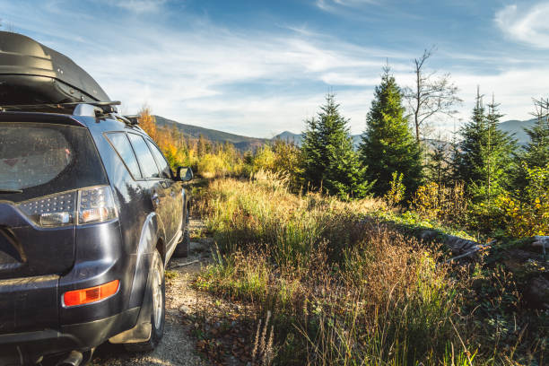 istock car for traveling with a mountain road 2171315549