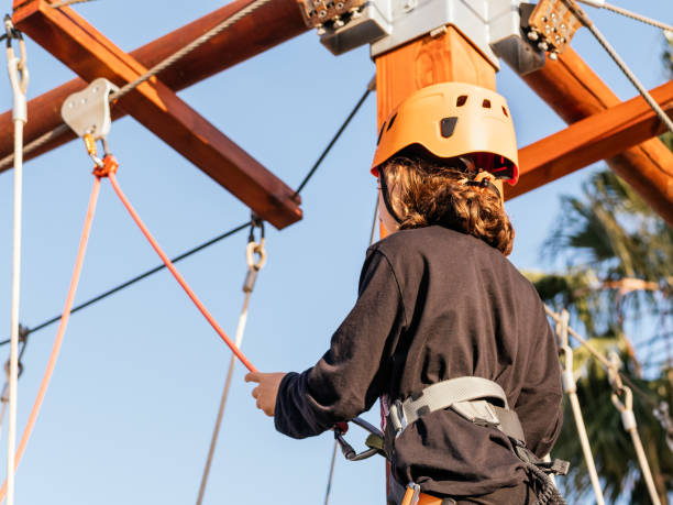 istock A girl on High Ropes Course with Safety Gear 2171315689