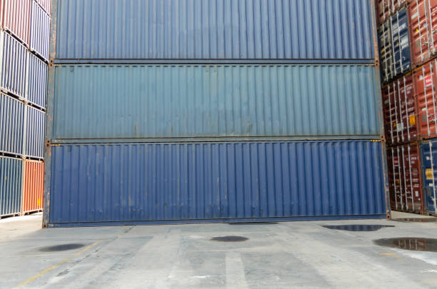 Containers in the port, Shipping and Transportation concept