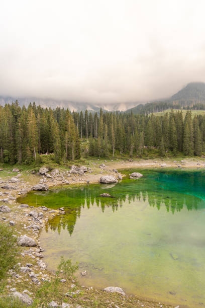 istock Tranquil Lake Surrounded by Forest and Mountains 2171319844