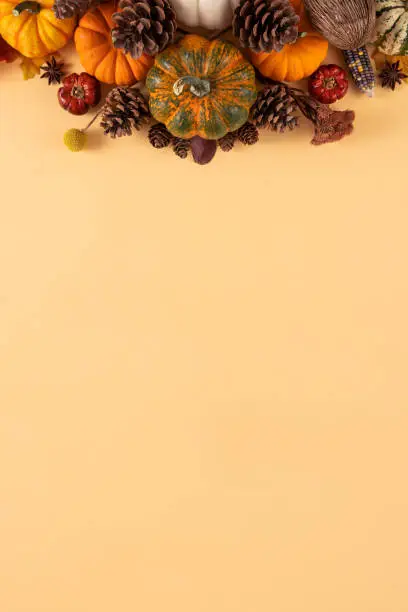 Thanksgiving Wreath with Autumn Leaves and Pumpkins Thanksgiving Wreath with Autumn Leaves and Pumpkins