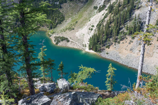 Free Stock Photo of Turquoise alpine lake surrounded by rocky mountain ...