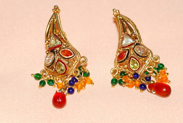 istock Stone studded jewelry. Earrings. 2171328071