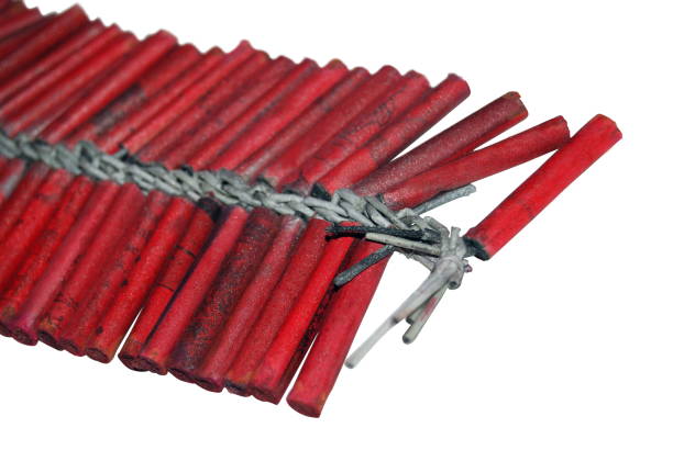 red firecrackers. Firecrackers are essential part of Diwali Celebration.