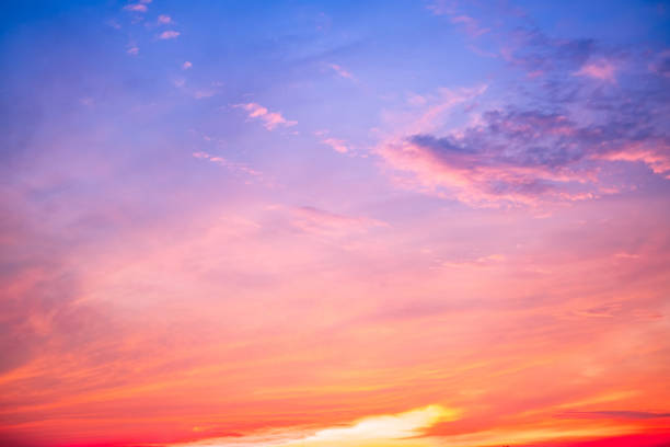 istock Beautiful , luxury soft gradient orange gold clouds and sunlight on the blue sky perfect for the background, take in everning,Twilight, Large size, high definition landscape photo 2171334692