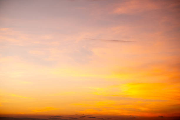 istock Beautiful , luxury soft gradient orange gold clouds and sunlight on the blue sky perfect for the background, take in everning,Twilight, Large size, high definition landscape photo 2171335002