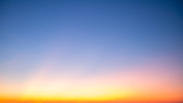 istock Beautiful , luxury soft gradient orange gold clouds and sunlight on the blue sky perfect for the background, take in everning,Twilight, Large size, high definition landscape photo 2171337664