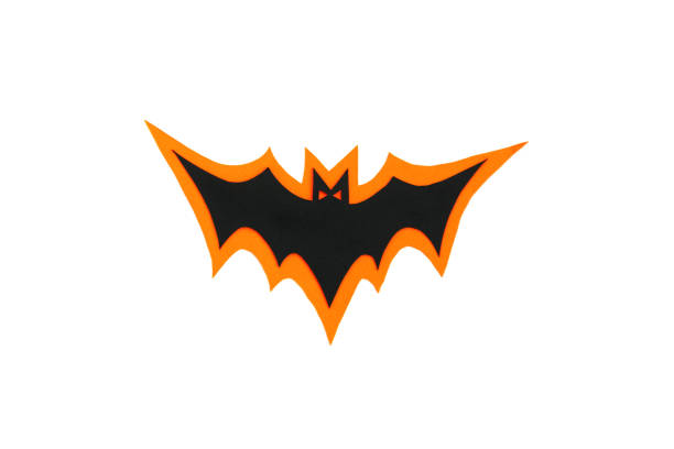 Happy halloween, Bat flying make from paper cut on white background, Decorative Halloween concept