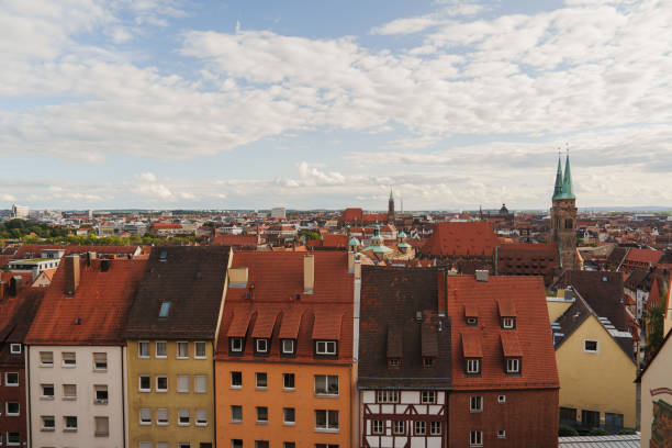 Scenic view of Nuremberg old town  in autumn