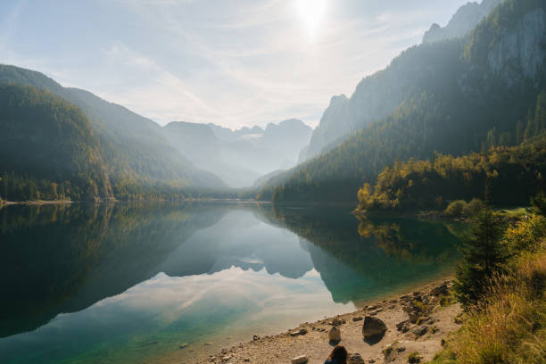 istock Gosausee lake at sunset in autumn 2171340897