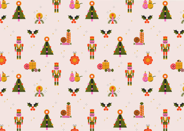 Christmas noel Vintage pattern llustrations vector art illustration