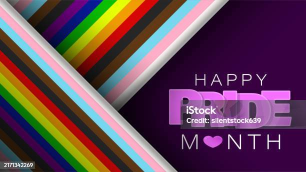 Simple Inclusive Pride Background Background With Lgbtq Inclusive Pride Flag Stock Illustration ...