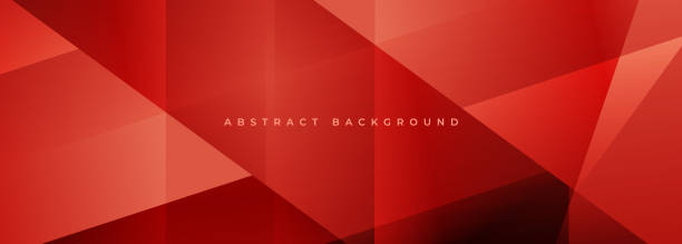 istock Red modern abstract wide banner with geometric shapes. Polygonal bright red abstract background. 2171345889