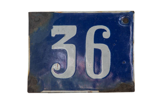istock Metal plate with number 36 2171346794