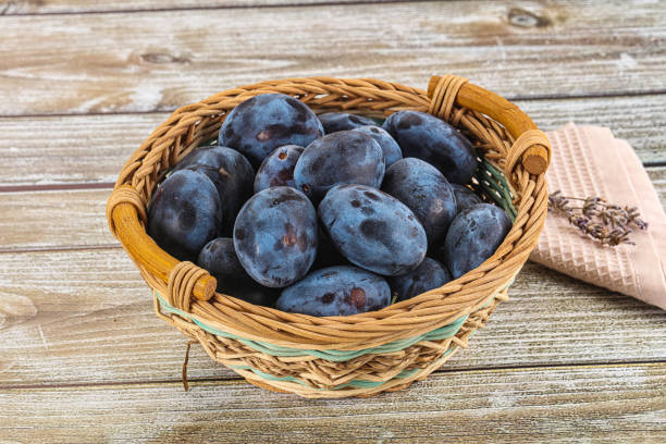 fresh plums very close