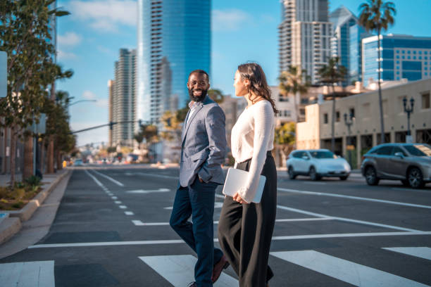 istock Confident Business Professionals Walking in Urban Setting 2171348080