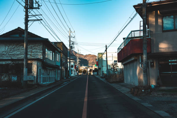 View from Japanese countryside town