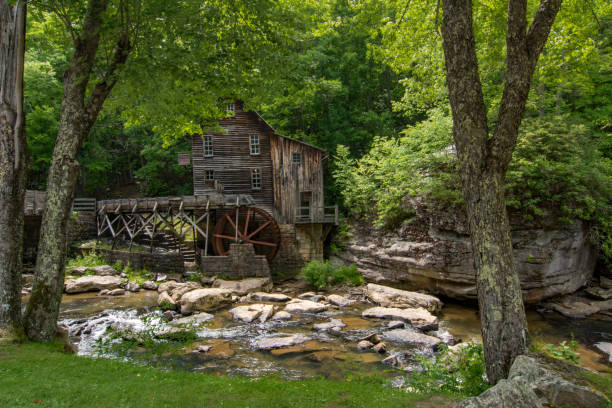 istock Babcock State Park - Grist Mill & Creek Wide View 2171353218