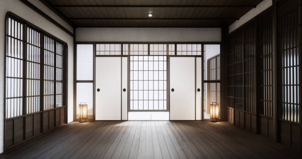 istock Standard Empty room japan wood interior design. 3D rendering 2171357294
