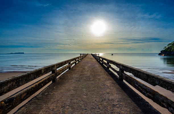 istock Sunrise view at the sea pier bridge 2171360261