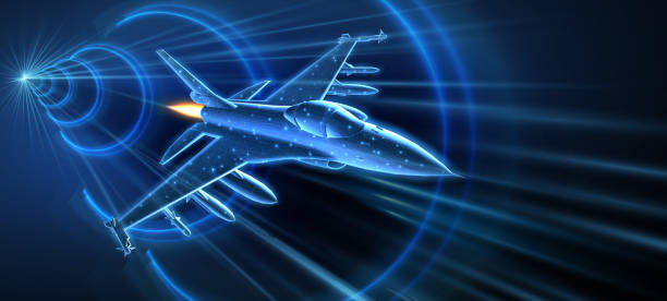 illustrations, cliparts, dessins animés et icônes de avion de chasse rapide. avion militaire, innovation aérospatiale, ia dans la défense aérienne - armée de lair
