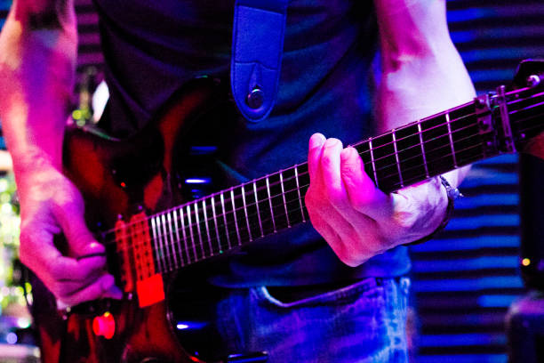 Rock musician playing guitar