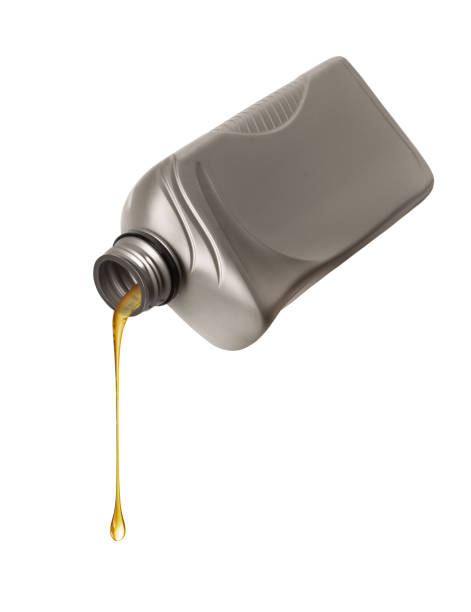 istock Stretched drop of oily liquid dripping from plastic bottle on a white background 2171370071