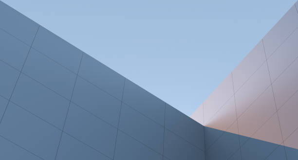 istock Concrete, block wall with sunset beam and sky. Architectural design, minimalist structure. Modern abstract high building,wallpaper.3D render 2171380390