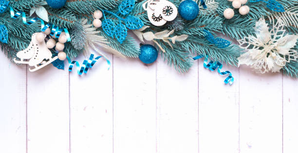 istock Christmas banner background with copy space. Christmas flat lay. 2171396378