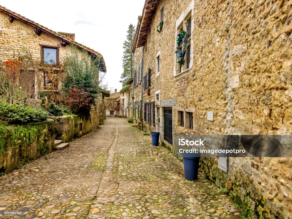 Perouges Town Walls Architectural Detail From Residential Area Of Medieval Town Perouges ...