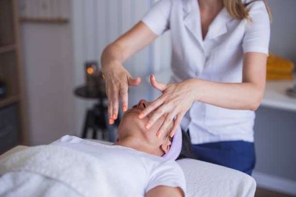istock Woman undergoing a facial massage, close-up 2171400962