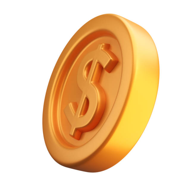 istock 3D rendering illustration of gold dollar coin 2171402460