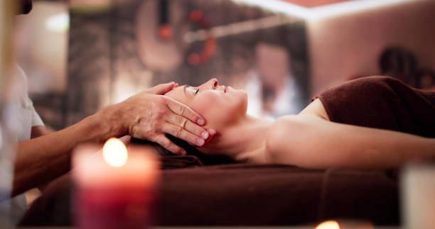 istock Young Woman Receiving Head Massage 2171402561