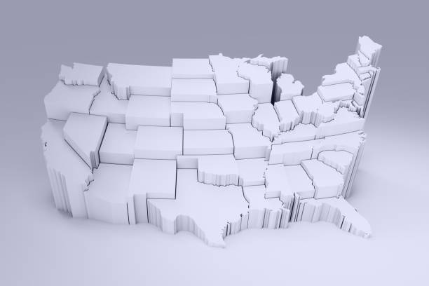 istock United States Of America map white material render 2171403282