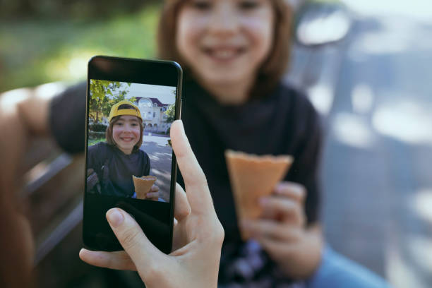 istock Portrait of a smiling boy with ice cream 2171408174
