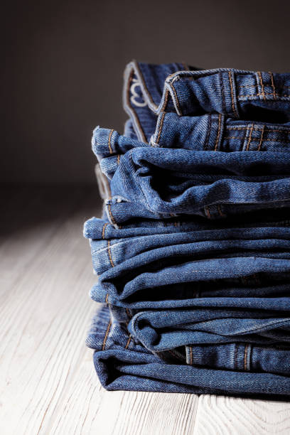 istock Texture of blue denim. Denim machine stitch. Factory tailoring. 2171413588