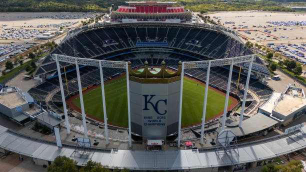 September 7, 2024: Kansas City, MO - Aerial view of Kauffman Stadium before the Kansas City Royals play the Minnesota Twins.