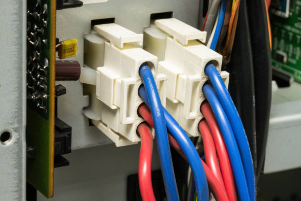 istock A cables Wire-to-Wire Connector System, featuring various colors like red and blue with signal and power carrying capabilities 2171429979