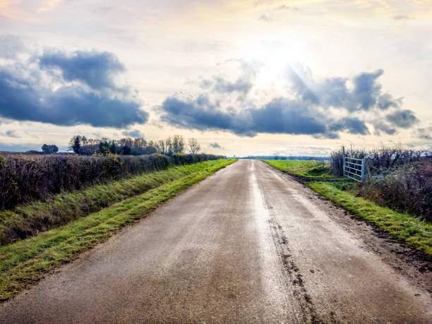 Countryside dirt road in Sainte-Magnance, France