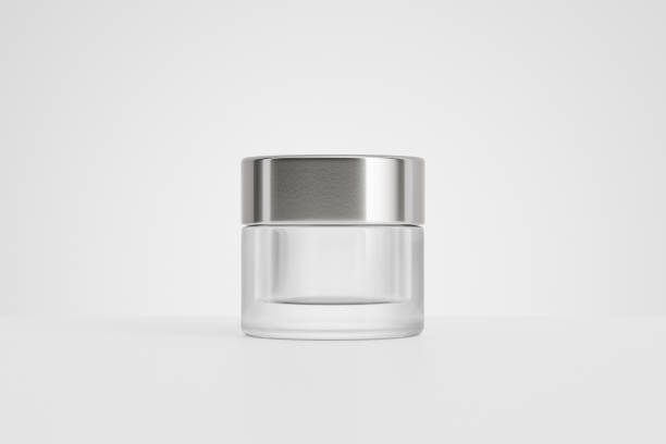 front view of Cream jar Mockup