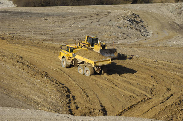 Heavy construction machine - isolated on white + clipping path