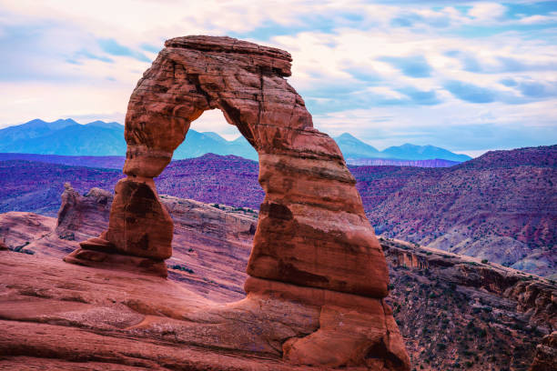 Delicate Arch Sandstone Landmark at the Arches National Park in Moab, Grand County, Utah, USA