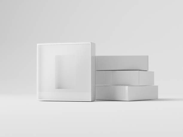 istock Set of slide-open sleeve square flat box mockup 2171434836