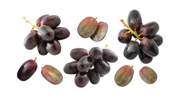 istock Blue grape with slices isolated on white background. 2171436000