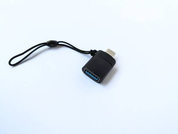 istock Black OTG type C to usb isolated in white background 2171440507
