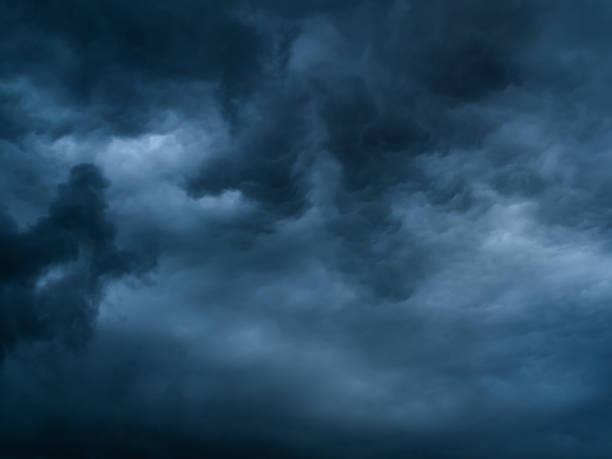 istock Cloud storm sky dark halloween background rain lightning thunder stoumy typhoon Nature light scene rainy atmosphere damage effect carbon dioxide dust air pollution 2.5 Pm, texture nature windstorm. 2171443970