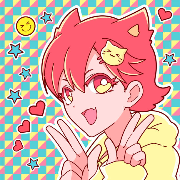 Anime Style. Cute Girl. Anime Style. Cute Girl. Vector Illustration. cute teen pic stock illustrations