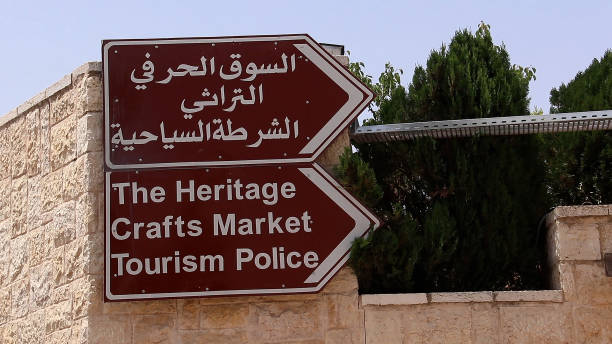 istock A Jordanian directional sign for tourists 2171445512