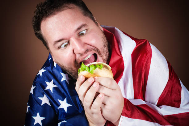 istock Problems with excess weight. Fat man with a big belly. 2171447799